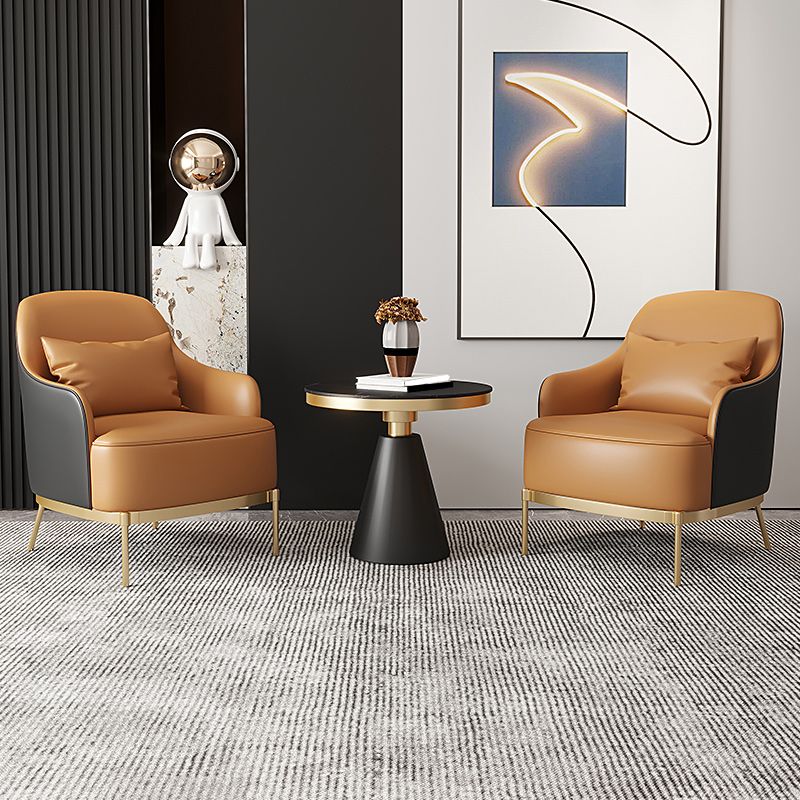 Transitional Sewn Pillow Back 4 Legs Chair Upholstered Recessed Arms Chair Clearhalo 'Accent Chairs' 'accent_chairs' 'Chairs & Seating' 'furn' 'furn_accent_chairs' 'Furniture' 'Living Room Furniture' 1200x1200_fd444473-a2fc-42f5-b2e8-d901f3d86867