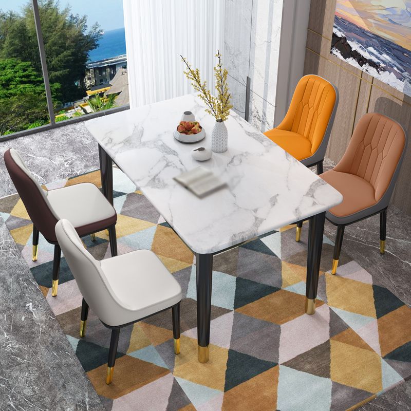 Contemporary Indoor-Outdoor Metal Dining Room Chairs Upholstered Armless Dining Chairs Clearhalo ' kitchen&dining_furn' 'Dining Chairs' 'Dining Tables & Seating' 'dining_chair' 'furn' 'furn_dining_chair' 'Furniture' 'furniture_dining_chair' 'Kitchen & Dining Furniture' 'kitchen' 1200x1200_fd462a05-9b7b-4ec9-9ea7-0d97ecf02c27