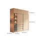 Modern Light Wood Finish Cabinet with Drawers Manufactured Wood Storage Cabinet