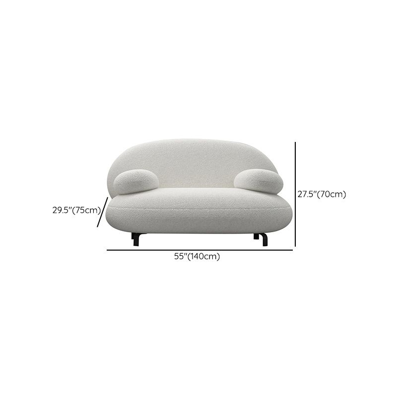 Moderne 27,55 "H weiße Wolle Kissen Top Arm Sofa für Wohnzimmer