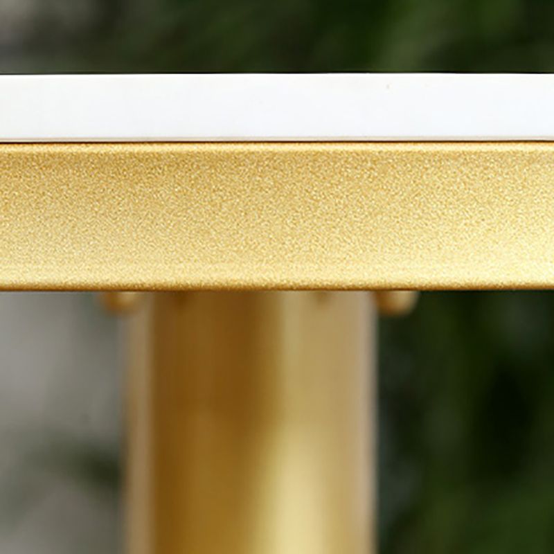 Glam Gold Iron Bar Table 21.6"W Round Top Marble Bistro Table for Breakroom Clearhalo 'Bar Furniture' 'Bar Tables' 'bar_tables' 'furn' 'furn_bar_tables' 'Furniture' 'furniture_bar_tables' 'Kitchen & Dining Furniture' 'kitchen&dining_furn' 'kitchen' 1200x1200_fd474707-822e-4207-aaf5-bcd5e9b1a3e9