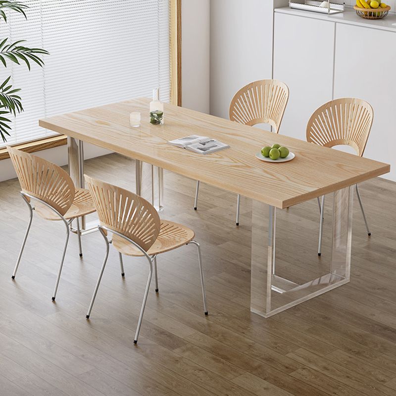 Muebles industriales 1/2/5 muebles de madera sólida rectángulo de comidas en natural