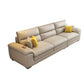 Contemporary Genuine Leather Sectional Pillow Top Arm Sectional in Beige