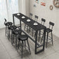Black Sintered Stone Bar Table Dining Table for Kitchen Living Room Coffee Room Clearhalo 'Bar Furniture' 'Bar Tables' 'bar_tables' 'furn' 'furn_bar_tables' 'Furniture' 'Kitchen & Dining Furniture' 1200x1200_fd487182-4ccd-48fc-b447-f57a1c59d8bc