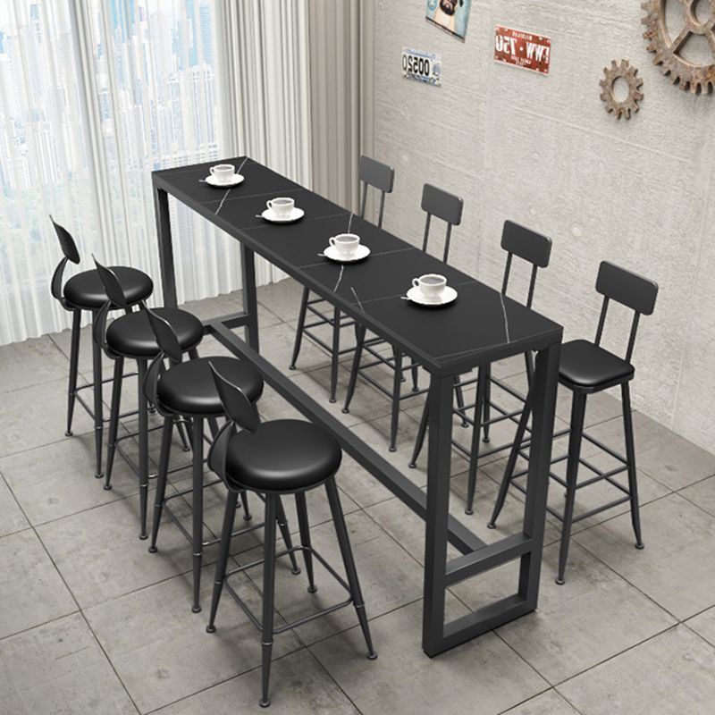 Black Sintered Stone Bar Table Dining Table for Kitchen Living Room Coffee Room Clearhalo 'Bar Furniture' 'Bar Tables' 'bar_tables' 'furn' 'furn_bar_tables' 'Furniture' 'Kitchen & Dining Furniture' 1200x1200_fd487182-4ccd-48fc-b447-f57a1c59d8bc