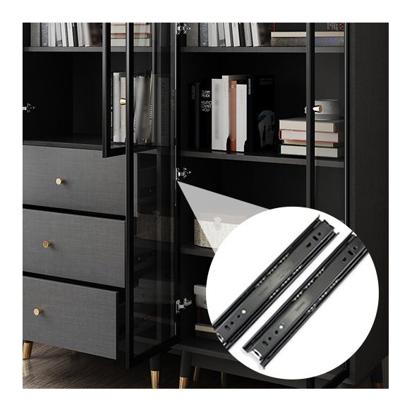 Manufactured Wood Glam Standard Bookcase Closed Back Bookcase with Glass Door Clearhalo 'Bookcases' 'furn' 'furn_bookcases' 'Furniture' 'furniture_bookcases' 'kitchen' 'kitchen_bookcases' 'Living Room Furniture' 'Office Furniture' 1200x1200_fd4a5a8f-9821-43cf-aa07-04746c021b9e
