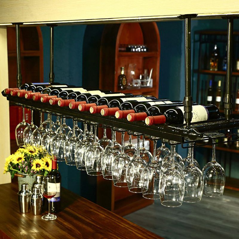 Metaalhangende wijnhouder Rack Modern Wine Rack Kit -59 "L X 11.8" W X 3.1 "H H