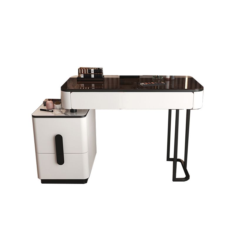 Glam Glass Bedroom Vanity Desk 4 Drawer Vanity Dressing Table Clearhalo 'Bedroom Furniture' 'furn' 'furn_makeup_vanities' 'Furniture' 'Makeup Vanities' 'makeup_vanities' 1200x1200_fd4ba2f6-38d7-4021-af4e-b41cc0613398