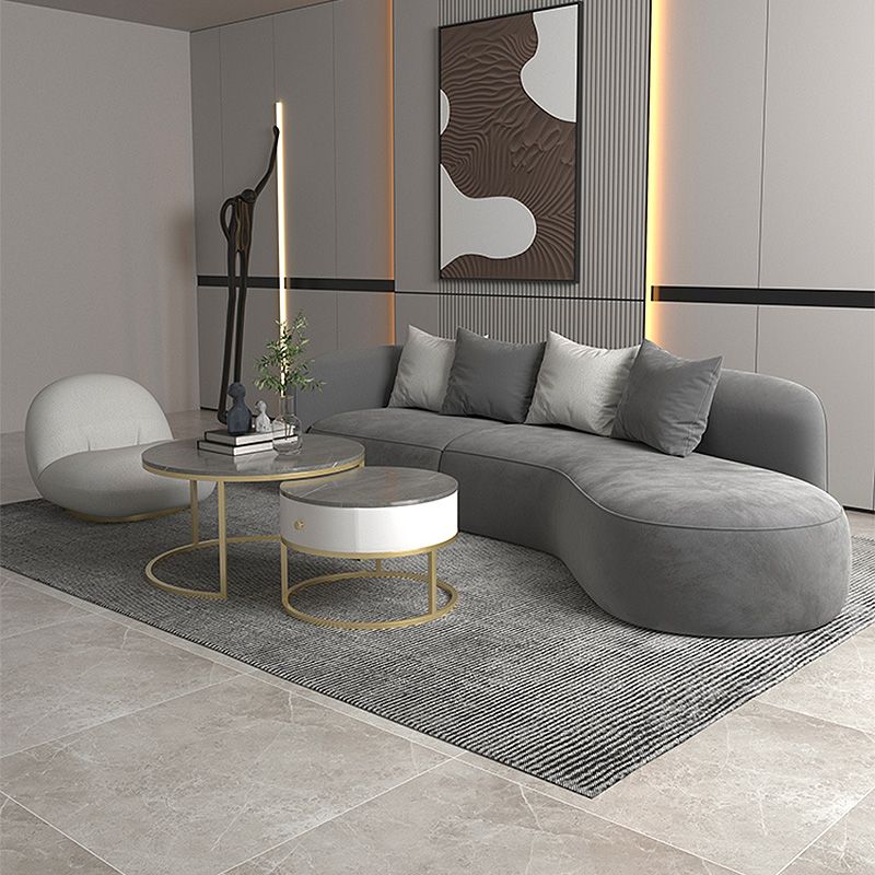 29.5"H Wool One Arm Sectionals Tight Back Scandinavian Sectionals Clearhalo 'furn' 'furn_sectionals' 'Furniture' 'Living Room Furniture' 'Sectionals' 1200x1200_fd4cee13-8ede-477c-ab6e-eb5f6ca54598