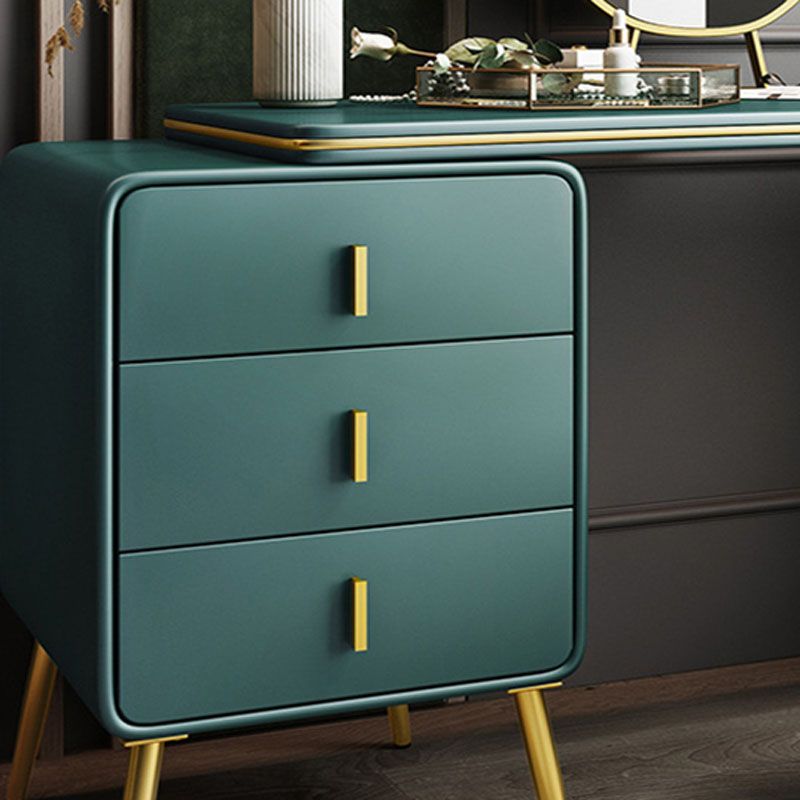 Vanity di trucco verde con 3 cassetti di stoccaggio da 18,89 "Capestre in pelle ampia