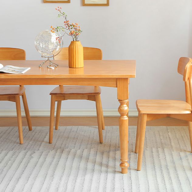 Rectangle Wood Top Dining table Modern Natural Finish Legs Dining Room Table Clearhalo 'Dining Tables & Seating' 'Dining Tables' 'dining_table' 'furn' 'furn_dining_table' 'Furniture' 'Kitchen & Dining Furniture' 1200x1200_fd4eda20-367f-4f33-a646-c39c42b4085e
