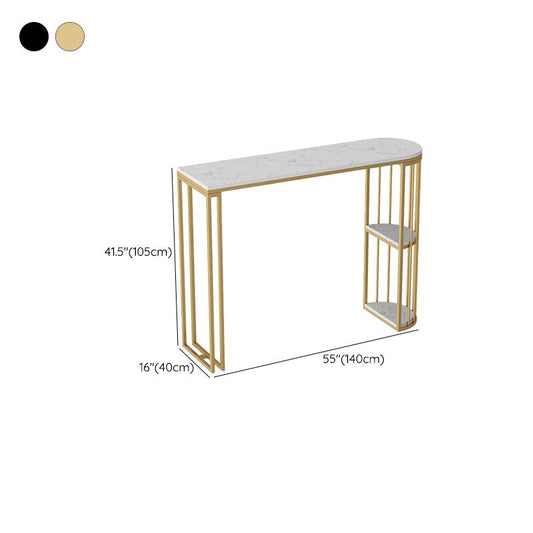 Glam Steinstange Tisch Metall Basis Aufbewahrungstisch für Wohnzimmer