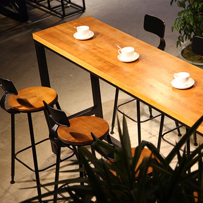 Coffee Shop Bar Height Counter Height Table Industrial Solid Wood Rectangle Pub Table Clearhalo 'Bar Furniture' 'Bar Tables' 'bar_tables' 'furn' 'furn_bar_tables' 'Furniture' 'Kitchen & Dining Furniture' 1200x1200_fd4f3c75-2480-46f5-841d-cb26b4b6f1d2