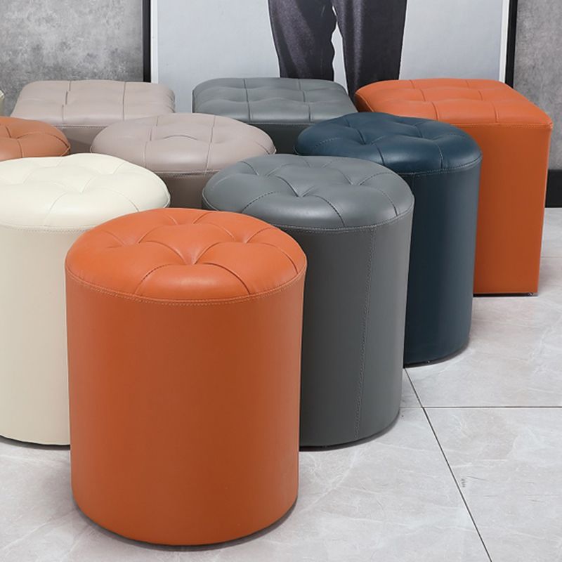 Round Genuine Leather Ottoman Standard Tufted Plain Water Resistant Modern Ottoman Clearhalo 'furn' 'furn_ottomans_poufs' 'Furniture' 'Living Room Furniture' 'Ottomans & Poufs' 'ottomans_poufs' 1200x1200_fd4f4284-84aa-4e4f-8a55-262f693c08db