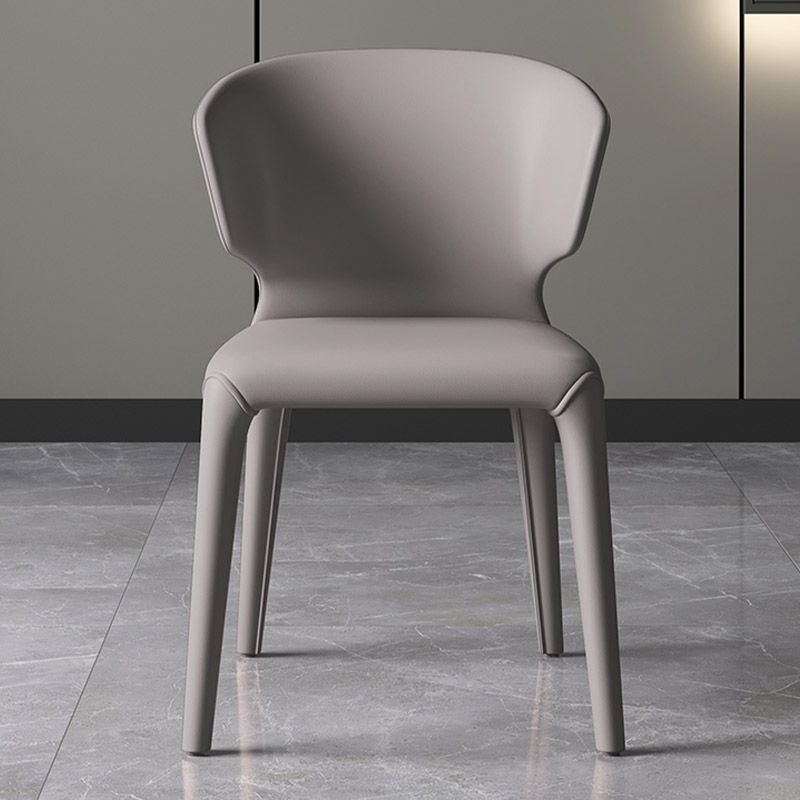 Moderne armstoel Faux Leather Solid Achter Dining Room -stoel voor binnen