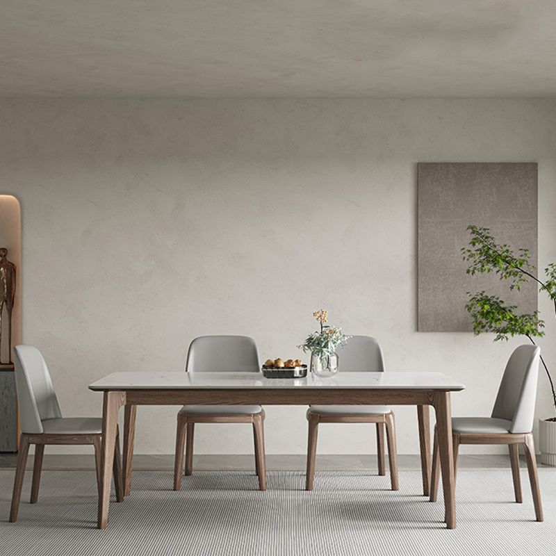 Modern 1/4/5/7 Pieces Dining Table Set Stone Rectangle Furniture in White Clearhalo 'Dining Room Sets' 'Dining Tables & Seating' 'dining_room_set' 'furn' 'furn_dining_room_set' 'Furniture' 'Kitchen & Dining Furniture' 1200x1200_fd504002-c0c7-44ef-b22d-bc7a7b5f9cb3