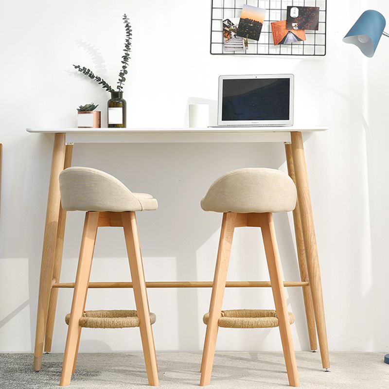Modern Solid Wood Bar Stool Footrest Low Back Bucket Counter Stool with Cushion, 1 Piece Clearhalo 'Bar Furniture' 'Bar Stools' 'bar_stools' 'furn' 'furn_bar_stools' 'furniture_bar_stools' 'Kitchen & Dining Furniture' 'kitchen&dining_furn' 'kitchen' 'kitchen_furn' Furniture' 1200x1200_fd50a664-1b4c-438c-b0dd-14381f18e095