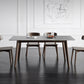 Mid-Century Modern Dining Table Gray Sintered Stone 4 Legs Dining Table with Wooden Base Clearhalo ' dining_table' 'Dining Tables & Seating' 'Dining Tables' 'furn' 'furn_dining_table' 'Furniture' 'furniture_dining_table' 'Kitchen & Dining Furniture' 'kitchen&dining_furn' 'kitchen' 'kitchen_dining_table' 1200x1200_fd52708a-543d-4ea7-ab15-78a544e3610f