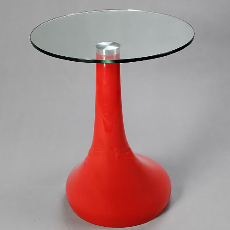 Contemporary End Table Glass Round Plastic Pedestal Living Room Side Table Clearhalo 'Coffee & Accent Tables' 'End & Side Tables' 'end_side_tables' 'furn' 'furn_end_side_tables' 'Furniture' 'Living Room Furniture' 1200x1200_fd53d870-b169-451b-b404-18833c2c9d10