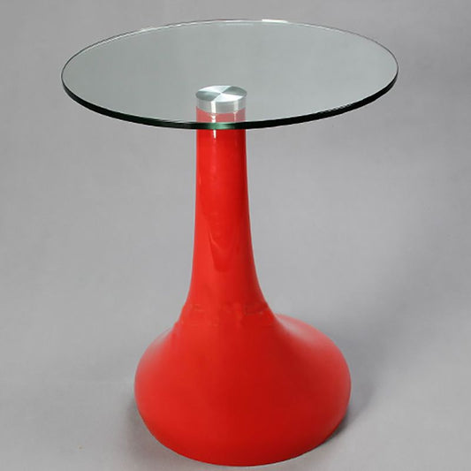Contemporary End Table Glass Round Plastic Pedestal Living Room Side Table Clearhalo 'Coffee & Accent Tables' 'End & Side Tables' 'end_side_tables' 'furn' 'furn_end_side_tables' 'Furniture' 'Living Room Furniture' 1200x1200_fd53d870-b169-451b-b404-18833c2c9d10