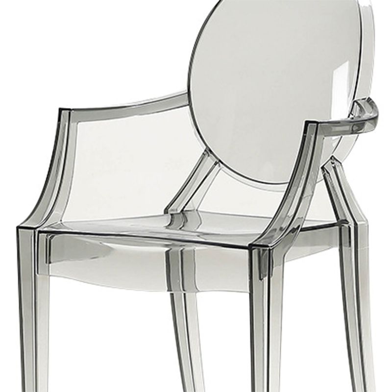 Contemporary Plastic Restaurant Arm Chair Transparent Open Back Dining Chair (Set of 4) Clearhalo ' kitchen&dining_furn' 'Dining Chairs' 'Dining Tables & Seating' 'dining_chair' 'furn' 'furn_dining_chair' 'Furniture' 'furniture_dining_chair' 'Kitchen & Dining Furniture' 'kitchen' 1200x1200_fd53f845-62d8-4bec-a1ed-8fa744ea1467