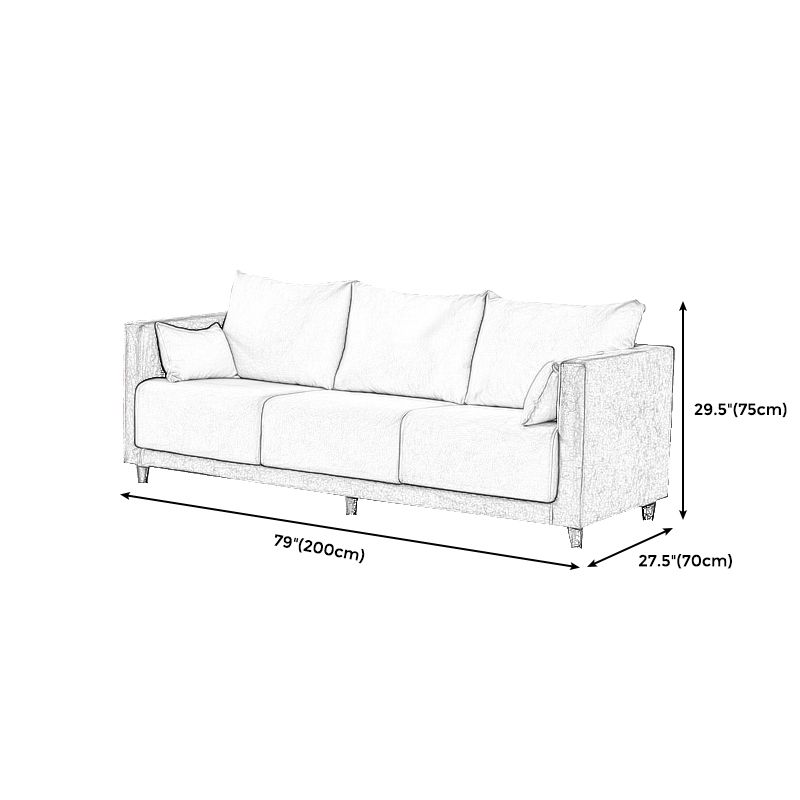 Contemporary Tuxedo Arm Standard Sofa with Bolster Pillows for Living Room, Apartment Clearhalo 'furn' 'furn_sofas' 'Furniture' 'furniture_sofas' 'kitchen' 'kitchen_sofas' 'Living Room Furniture' 'Sofa' 'sofas' 1200x1200_fd5415d9-d3d2-4978-9ca1-bffe04319084