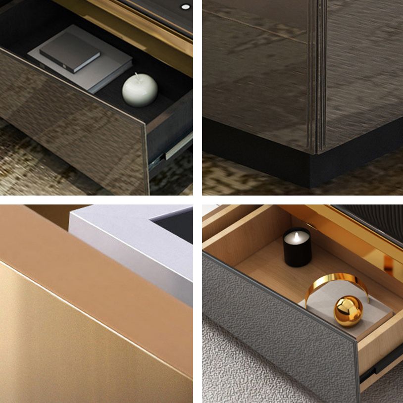 15.75 "H TV Style Glam Style Console TV de stockage fermé avec 4 tiroirs