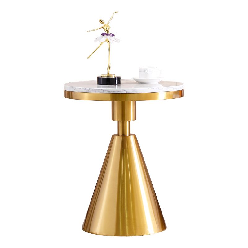 Contemporary Style Round Side End Table Metal Frame Side Table Clearhalo 'Coffee & Accent Tables' 'End & Side Tables' 'end_side_table' 'end_side_tables' 'furn' 'furn_end_side_tables' 'Furniture' 'furniture_end_side_table' 'Living Room Furniture' 1200x1200_fd56aad8-d9f4-4a5a-ad6d-01d98649553b