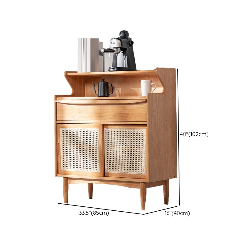 Servidor de estilo de madera sólida de color marrón servidor de estilo moderno, 33.46 "W x 15.75" D x 40.16 "H