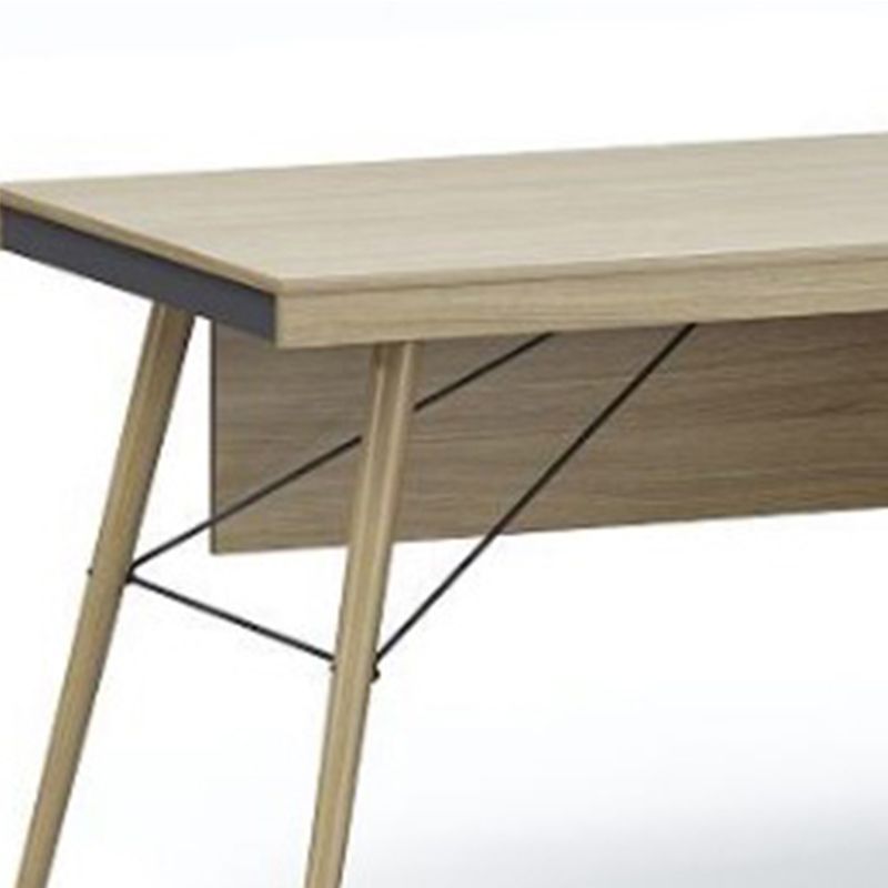 Wooden Writing Desk Natural L-Shape with Drawer Executive Desk Cable Management Clearhalo 'furn' 'furn_office_desk' 'Furniture' 'Office Desks' 'Office Furniture' 'office_desk' 1200x1200_fd57c93a-124d-4281-ade8-8f2f7d92c46f