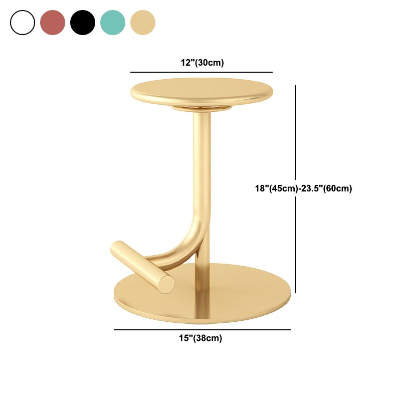 Taburete de bar con asiento redondo moderno y altura ajustable sin respaldo