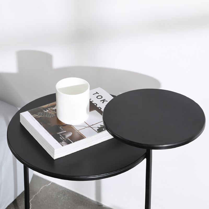 Tavolo di accento metallico comodino tavolo da notte contemporanea in bianco/nero
