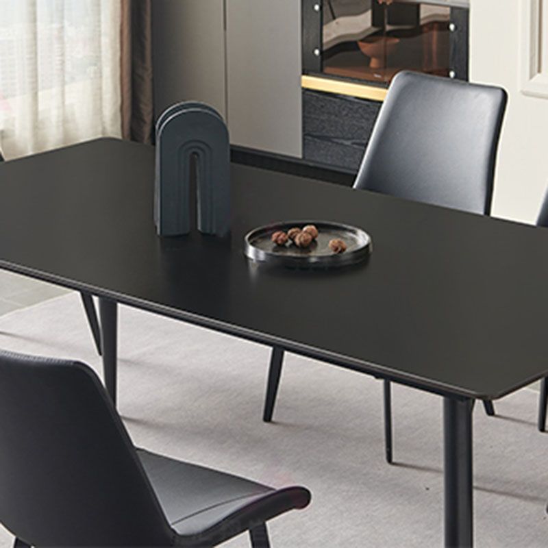 Industrial Kitchen Dinner Table Stone Rectangle 4 Legs Dining Table Clearhalo 'Dining Tables & Seating' 'Dining Tables' 'dining_table' 'furn' 'furn_dining_table' 'Furniture' 'Kitchen & Dining Furniture' 1200x1200_fd5af844-4151-4485-ad77-51f2146b8357