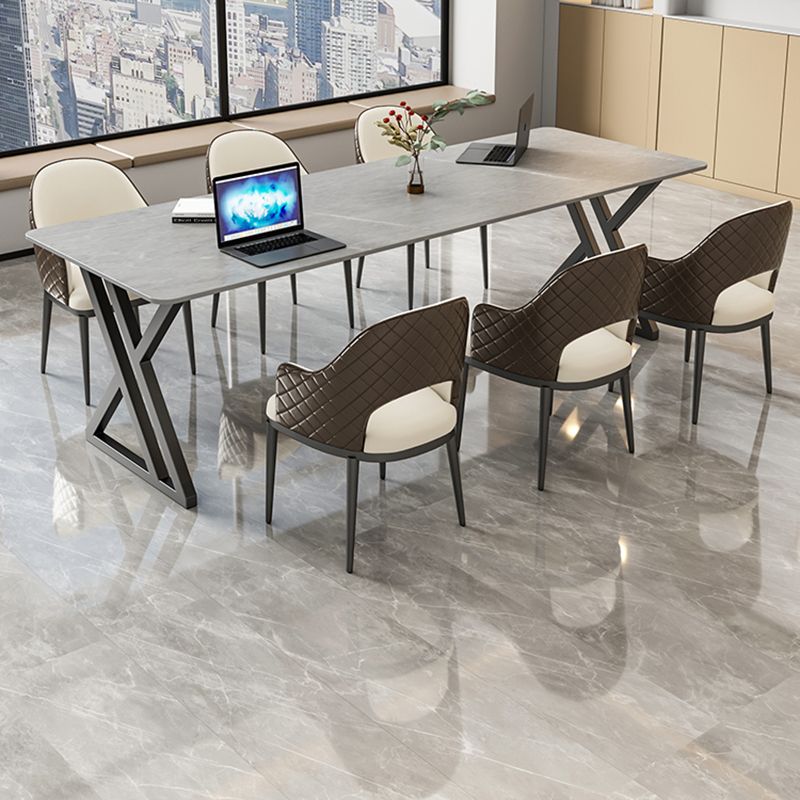 Rectangle Stone Office Desk Modern Style Grey Writing Desk for Office Clearhalo 'furn' 'furn_office_desk' 'Furniture' 'Office Desks' 'Office Furniture' 'office_desk' 1200x1200_fd5b4c59-dcf7-4d1c-b9be-59717a3f9db0