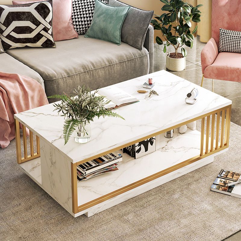 Rectangular Storage Coffee Table Contemporary Frame Cocktail Table for Home Clearhalo 'Coffee & Accent Tables' 'Coffee Tables' 'coffee_tables' 'furn' 'furn_coffee_tables' 'Furniture' 'furniture_coffee_tables' 'Living Room Furniture' 1200x1200_fd5d6b7a-c3f0-4b74-b6e0-df6d62b8c170