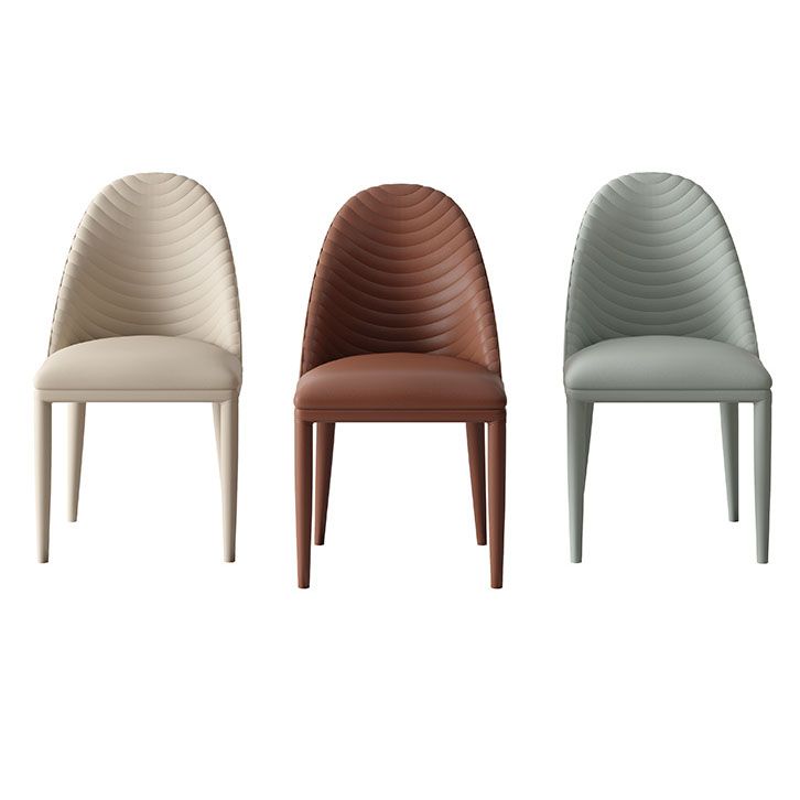 Contemporary Leather Dining Side Chair Armless Solid Back Chair Clearhalo 'Dining Chairs' 'Dining Tables & Seating' 'dining_chair' 'furn' 'furn_dining_chair' 'Furniture' 'furniture_dining_chair' 'Kitchen & Dining Furniture' 1200x1200_fd5da847-970c-4a92-abe5-c2797b61e804