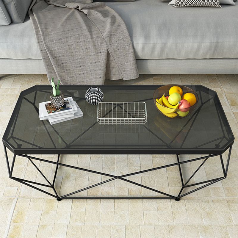 Contemporary Glass Cocktail Table Frame Coffee Table for Dining Room Clearhalo 'Coffee & Accent Tables' 'Coffee Tables' 'coffee_tables' 'furn' 'furn_coffee_tables' 'Furniture' 'furniture_coffee_tables' 'Living Room Furniture' 1200x1200_fd5dc3ac-1167-4d2a-aad1-439dc86e0dc1