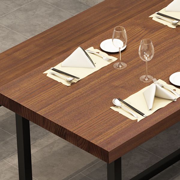 Solid Wood Fixed Dining Table Industrial Kitchen Table with Trestle Base Clearhalo 'Dining Tables & Seating' 'Dining Tables' 'dining_table' 'furn' 'furn_dining_table' 'Furniture' 'Kitchen & Dining Furniture' 1200x1200_fd5f0fc3-3a3b-430e-b135-4b651a082bb4