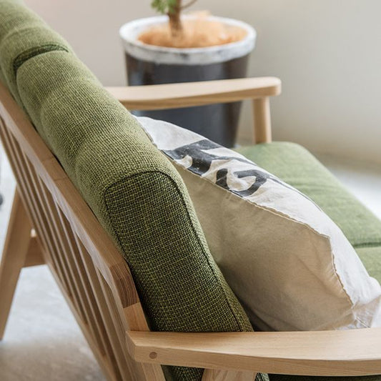 Zeitgenössischer Rücken mit quadratischem Arm in Baumwolle für die Wohnung