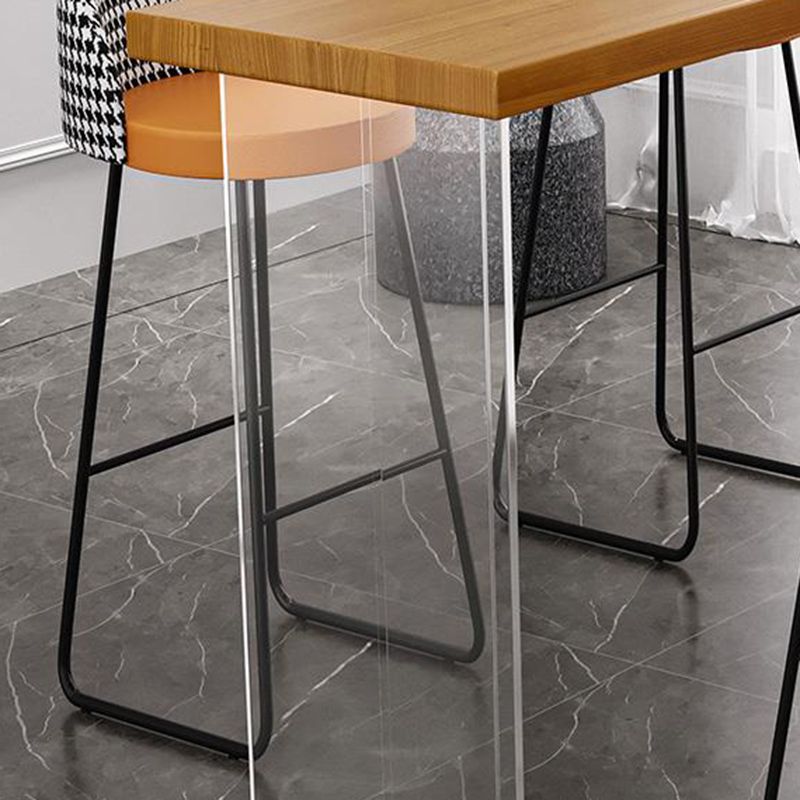 Brown Rectangle Bar Height Table Modern Solid Wood Bar Dining Table Clearhalo 'Bar Furniture' 'Bar Tables' 'bar_tables' 'furn' 'furn_bar_tables' 'Furniture' 'Kitchen & Dining Furniture' 1200x1200_fd6236e0-1ad4-4120-a377-ac6e751a3d0b