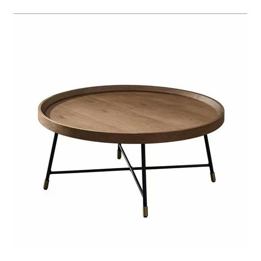 Nordic Round/Rectangle/Triangle Coffee Table Wood Cross Legs Cocktail Table Clearhalo 'Coffee & Accent Tables' 'Coffee Tables' 'coffee_tables' 'furn' 'furn_coffee_tables' 'Furniture' 'furniture_coffee_tables' 'Living Room Furniture' 1200x1200_fd638c40-243c-47a3-a5b0-868590c050fe