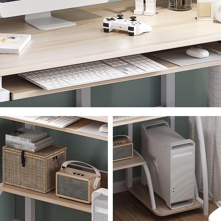 28-Inch Hight Desk Contemporary Rectangular Wooden Writing Desk with Keyboard Tray Clearhalo 'furn' 'furn_office_desk' 'Furniture' 'Office Desks' 'Office Furniture' 'office_desk' 1200x1200_fd650aee-55cc-4968-b061-a97033f722a0