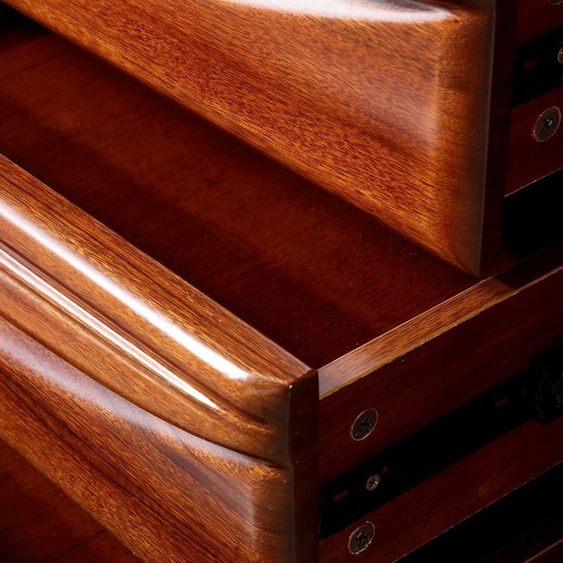 Cofre vertical de 16 "W cofre de almacenamiento marrón de madera maciza con 3/4/5 cajones