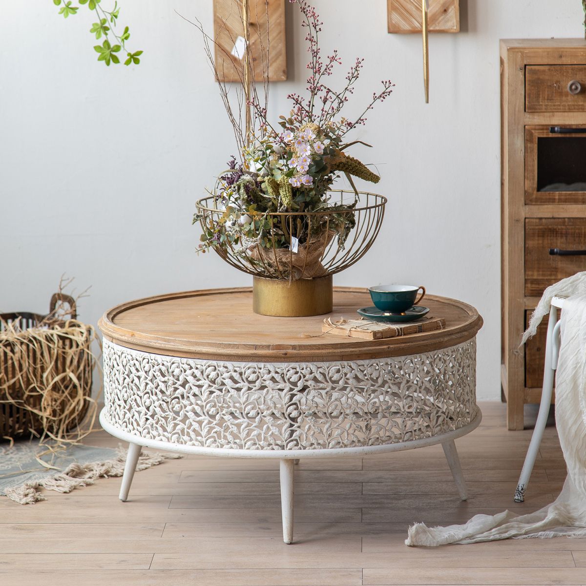 Tavolino in campagna francese in campagna tavolino in legno massiccio