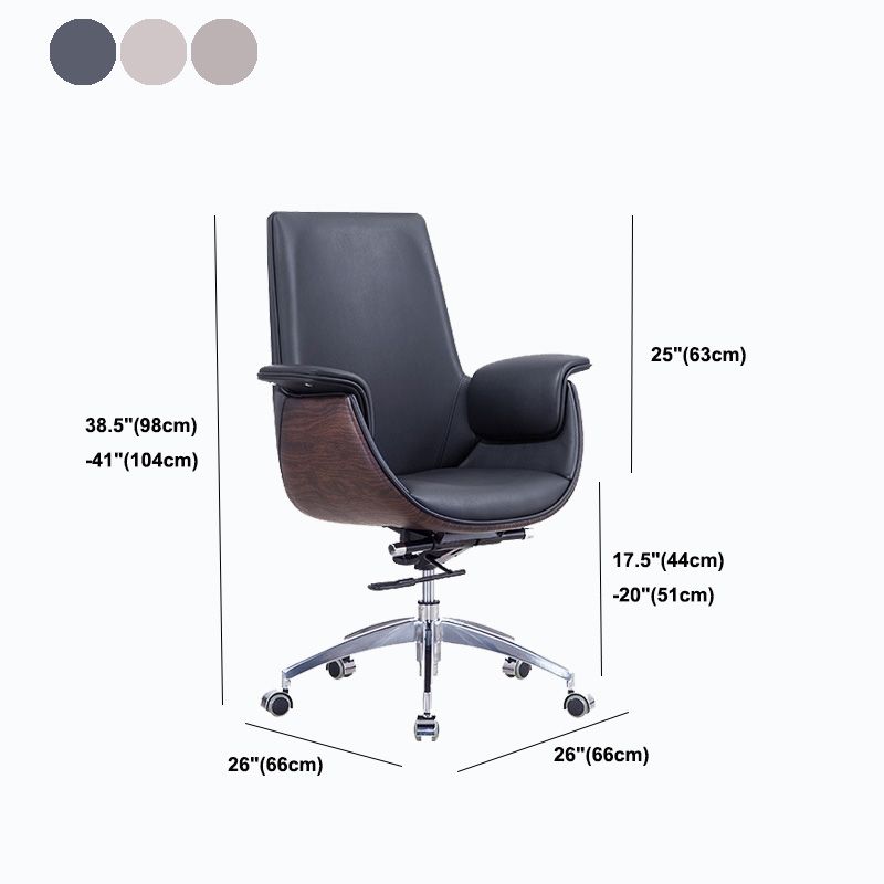 Metal Frame Office Chair Upholstered Arm High / Mid Back Task Chair with Wheels Clearhalo 'furn' 'furn_office_chair' 'Furniture' 'Office Chairs' 'Office Furniture' 'office_chair' 1200x1200_fd685c20-7955-4b77-86c4-5fcdabf37e37