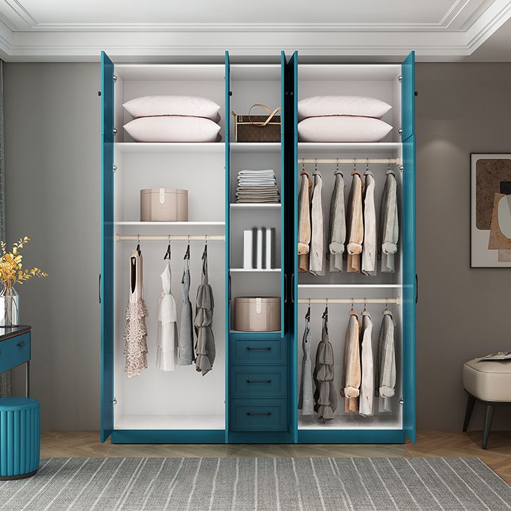 Manufactured Wood Blue Storage Cabinet Coastal Cabinet with Hinged Door Clearhalo 'Armoires & Wardrobes' 'armoires_wardrobes' 'Bedroom Furniture' 'furn' 'furn_armoires_wardrobes' 'Furniture' 1200x1200_fd6868b0-fc11-41d2-a782-2a3cb94a4af1