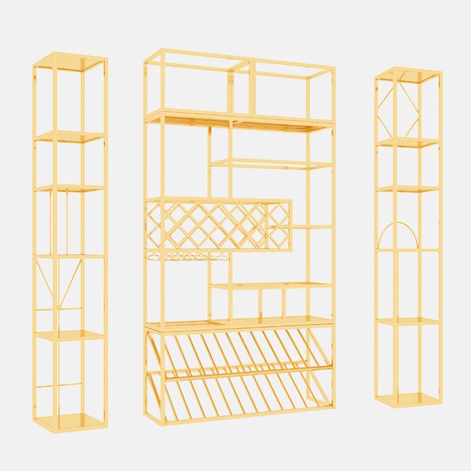 Luxe metalen wijnhouder rek vrijstaand met plankwijnrek 78.7 "h