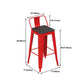 Industrial Red and Black Pub Table Set 1/2/4 Pieces Rectangle Trestle Pub Dining Set