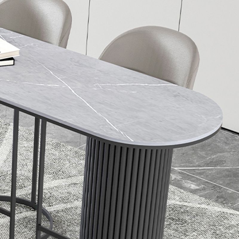 Contemporary Bar Dining Table Indoor Bar Height Cocktail Table with Iron Base Clearhalo 'Bar Furniture' 'Bar Tables' 'bar_tables' 'Furniture' 'furniture_bar_tables' 'Kitchen & Dining Furniture' 'kitchen&dining_furn' 'kitchen' 1200x1200_fd6afcf6-9cc9-46bd-8ddf-42ec71c47669