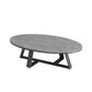 Metal Frame Elliptical Slate Top Coffee Cocktail Table - 17.7" H
